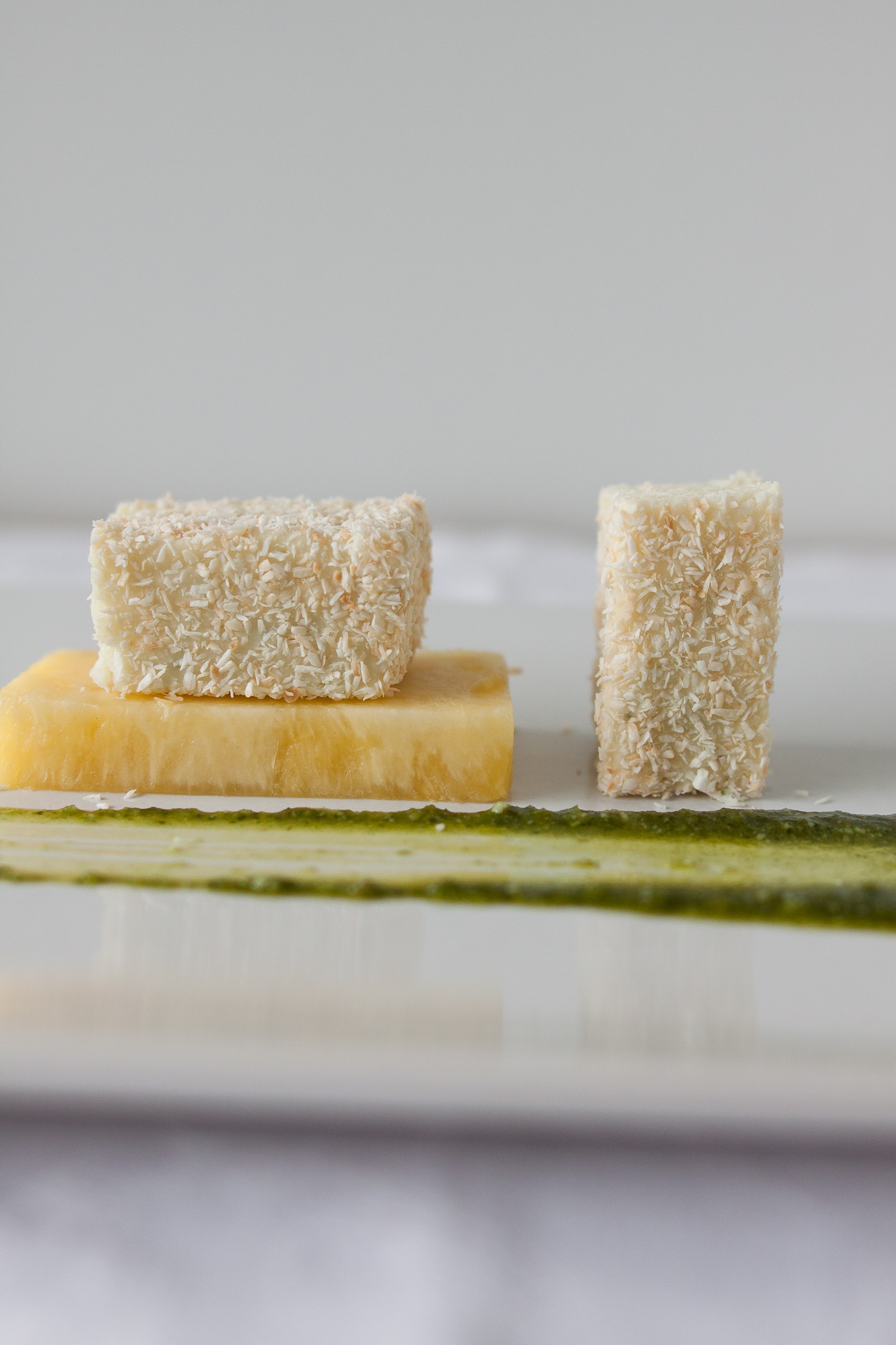 Bounty with pineapple and sweet basil pesto