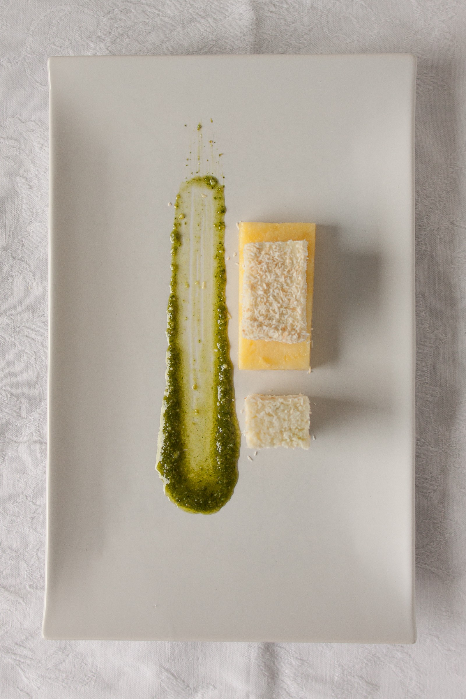 Bounty with pineapple and sweet basil pesto