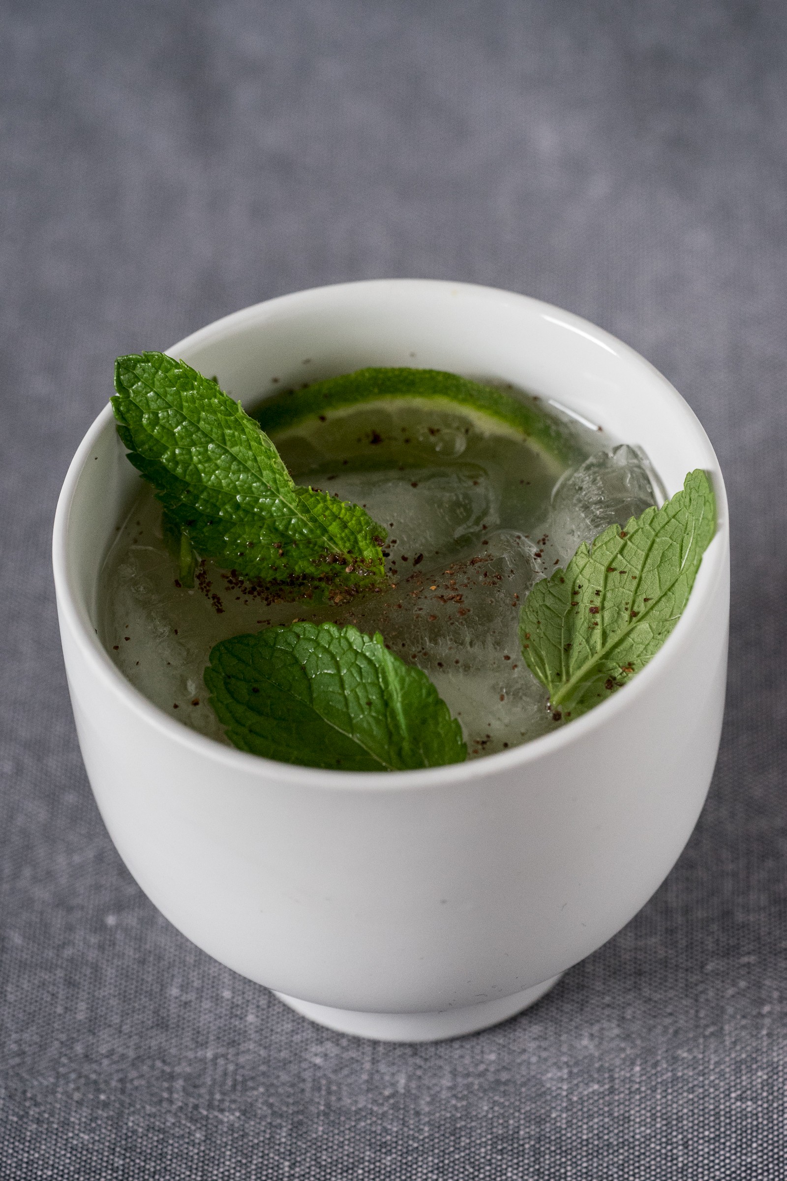 Sumac, lime and fresh mint syrup