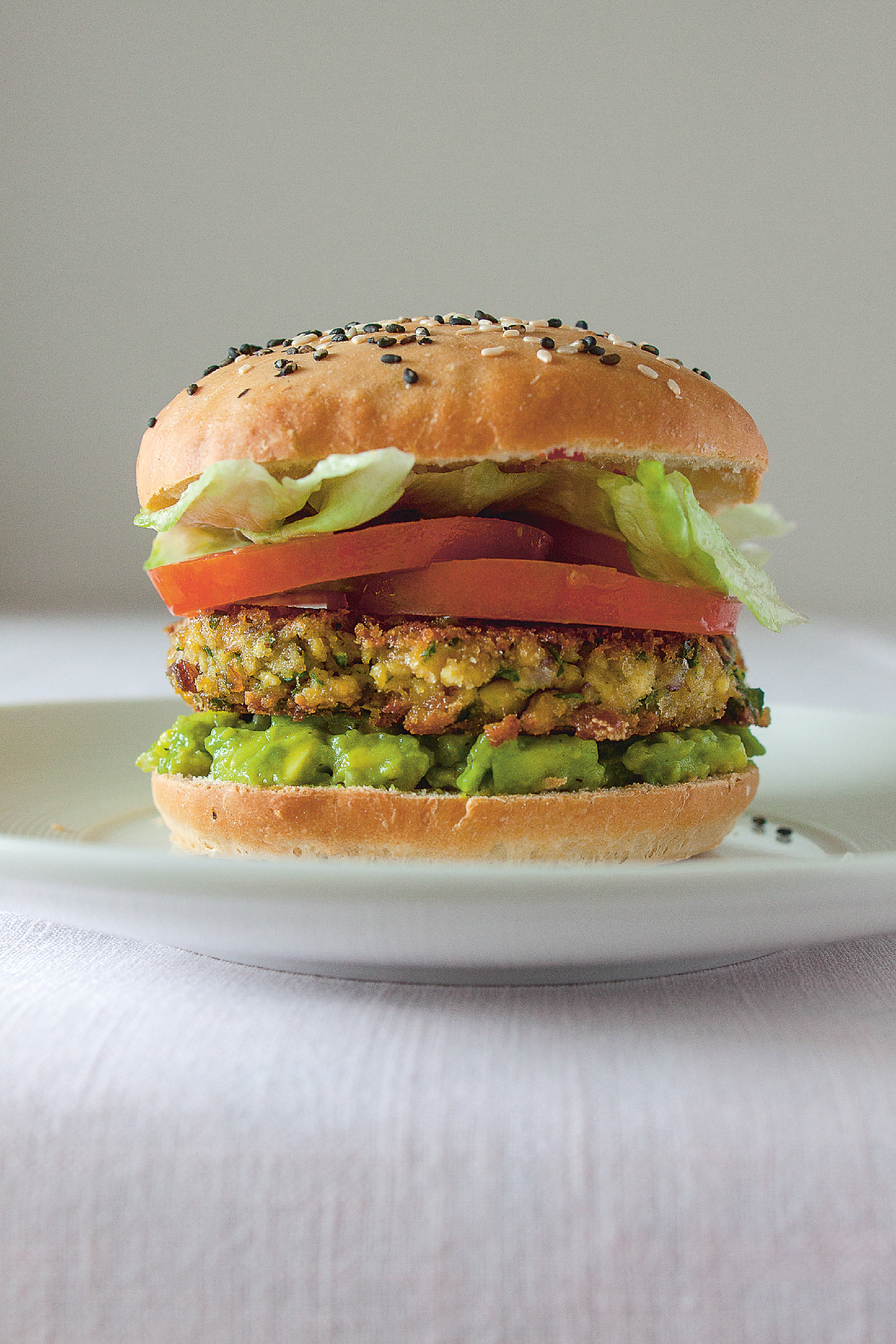 Veggie burger with avocado