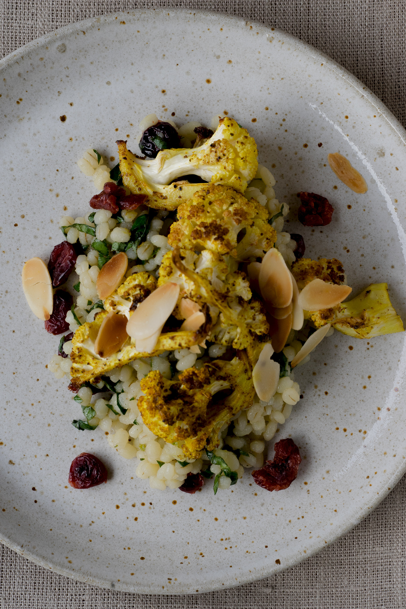 Barley salad with cauliflower and cranberries
