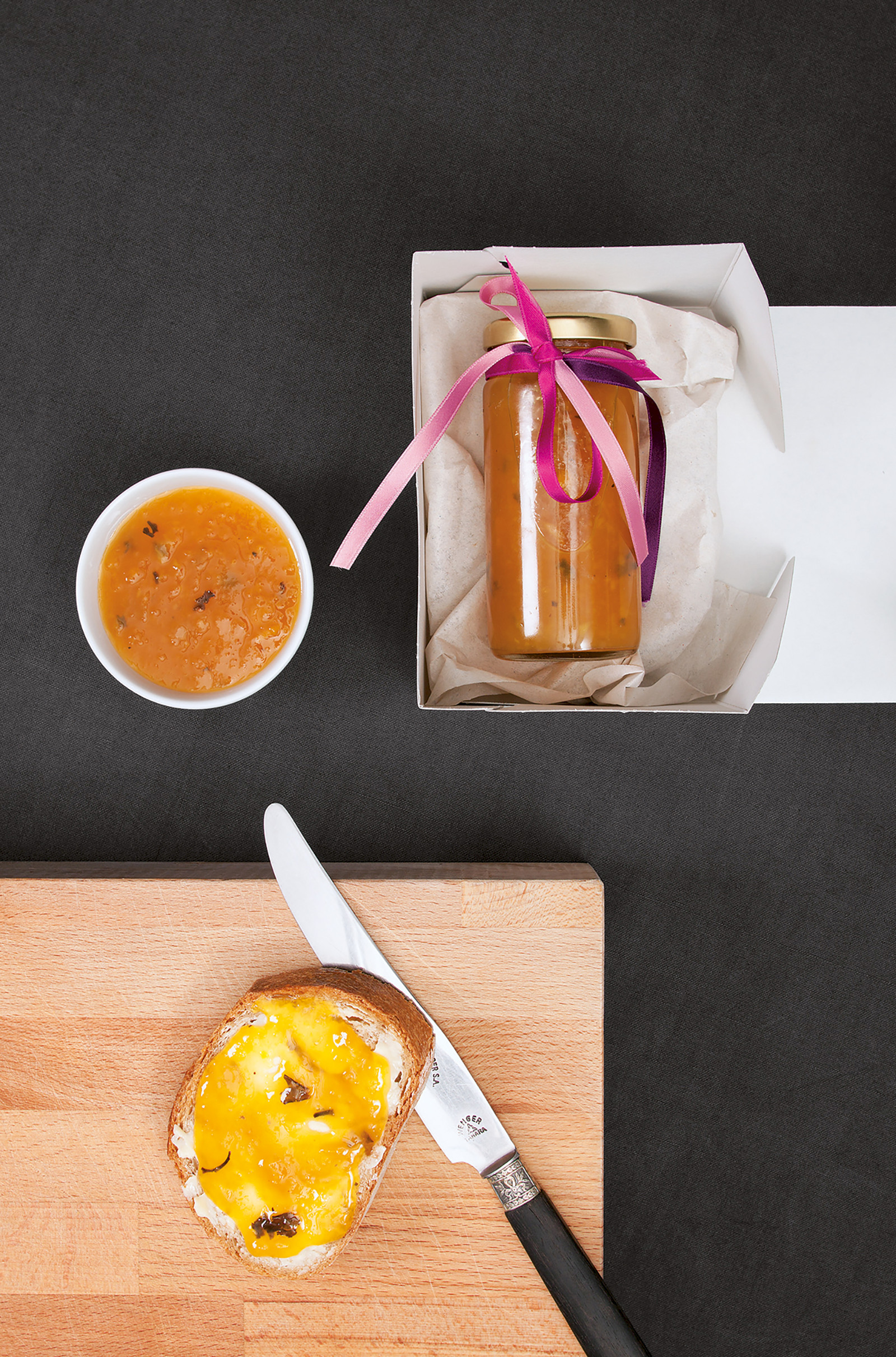 Mango and black tea jam
