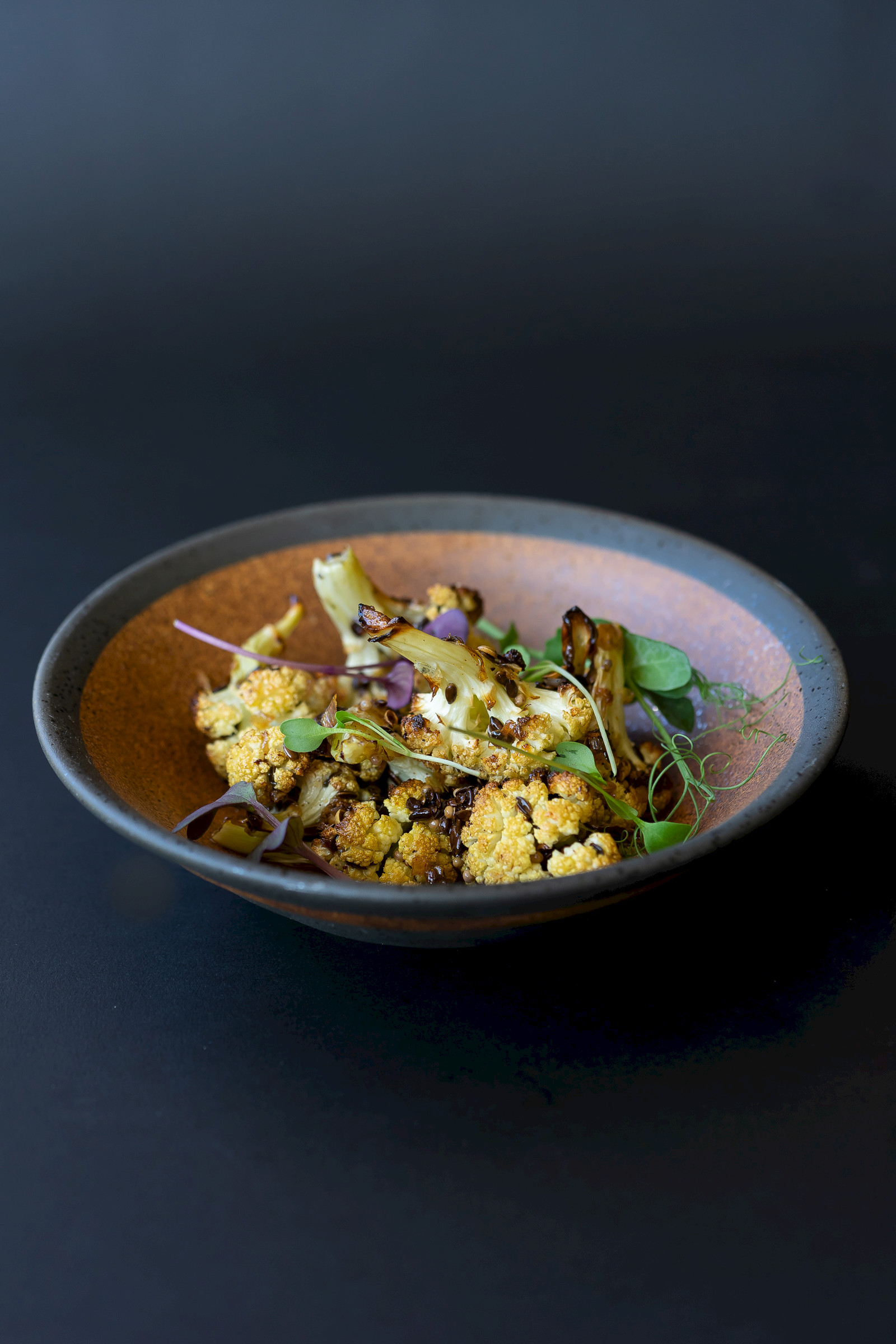 Cauliflower, beurre noisette, linseed