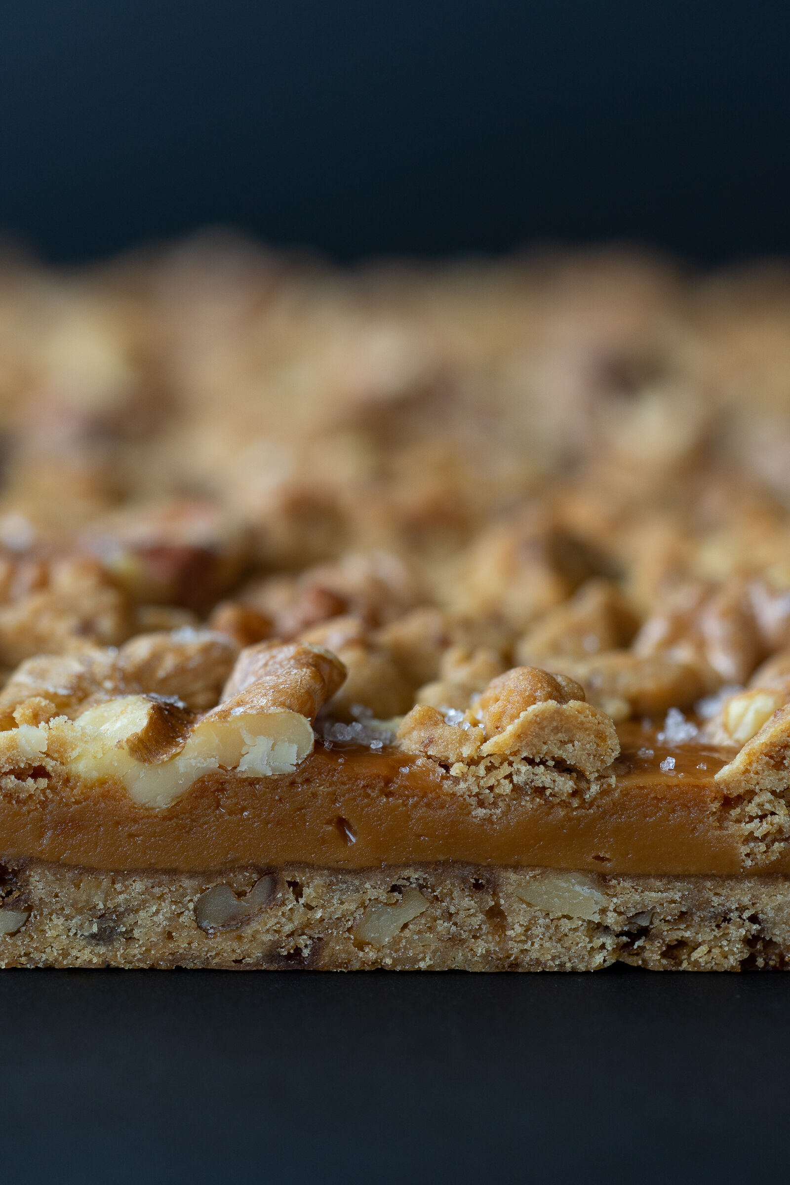 Salted honey caramel walnut cake