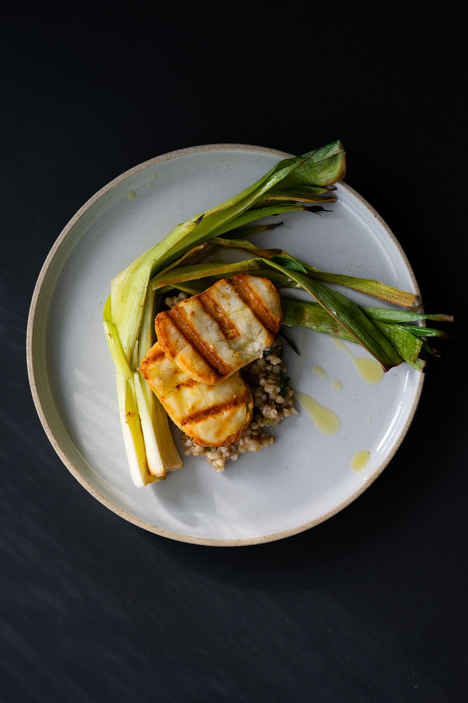Smoked salmon with halloumi and buckwheat