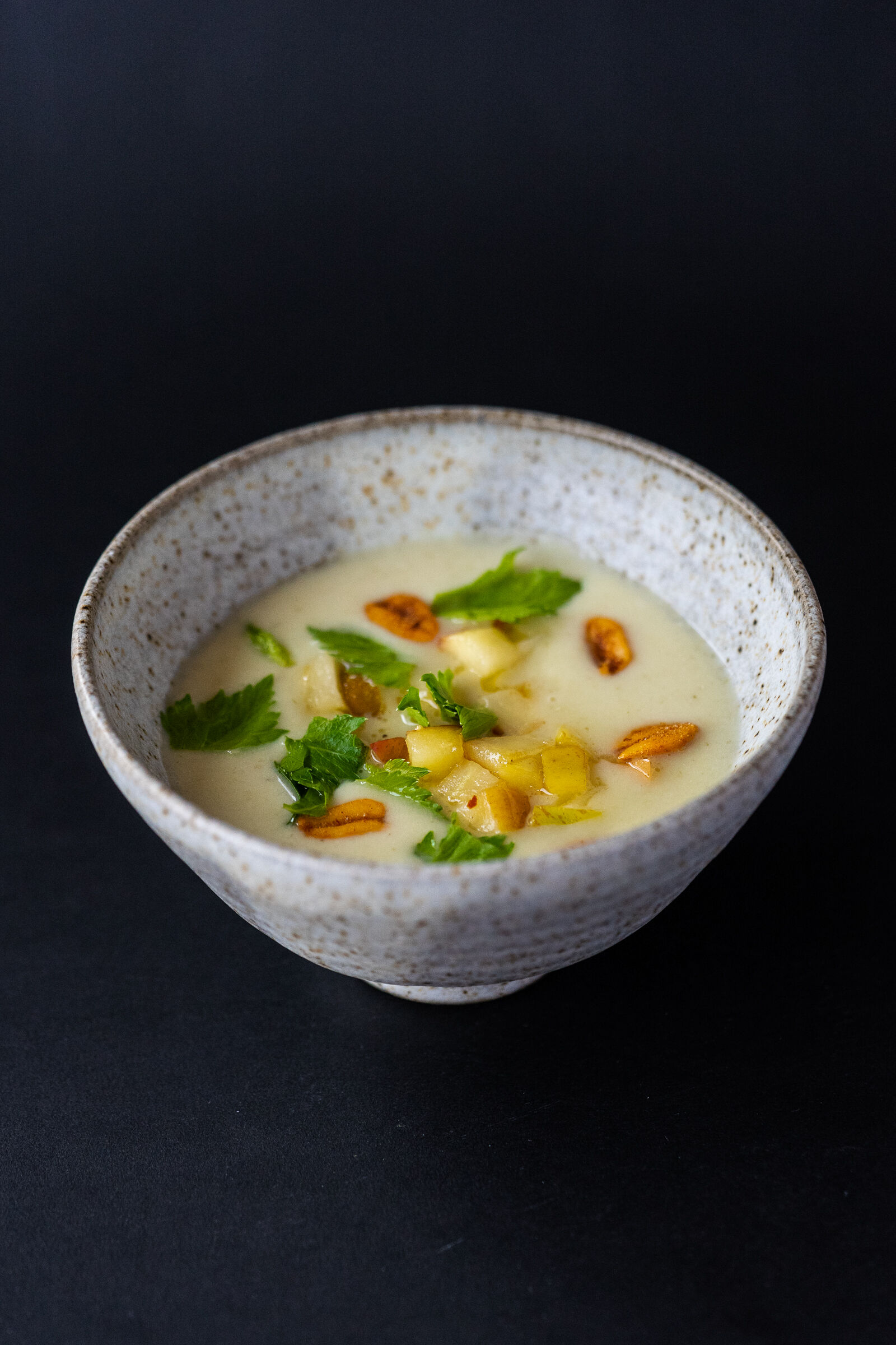 Celery apple coconut soup